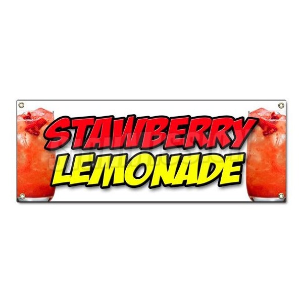 Strawberry Lemonade Banner Heavy Duty 13 Oz Vinyl with Grommets